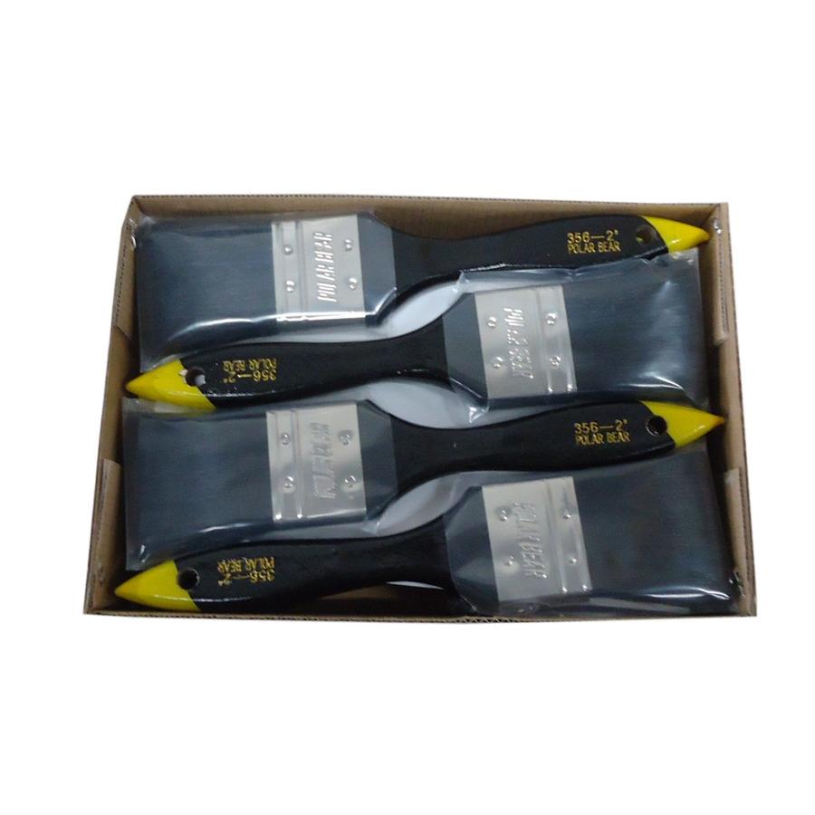 ラスター刷毛　POLAR　BEAR　356-2　平型　50mｍ（２インチ）　12本（1箱）　黒毛　中国製　コッピー刷毛 | 