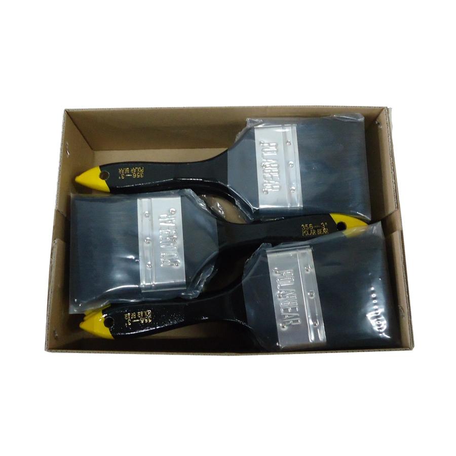 ラスター刷毛　POLAR　BEAR　356-3　黒毛　平型　75mm（3インチ）　12本（１箱）　中国製　コッピー刷毛　 | 