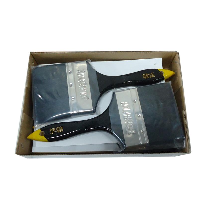 ラスター刷毛　POLAR　BEAR　356-4　平型　黒毛　４インチ　100mm　6本（1箱）　中国製　コッピー刷毛 | 