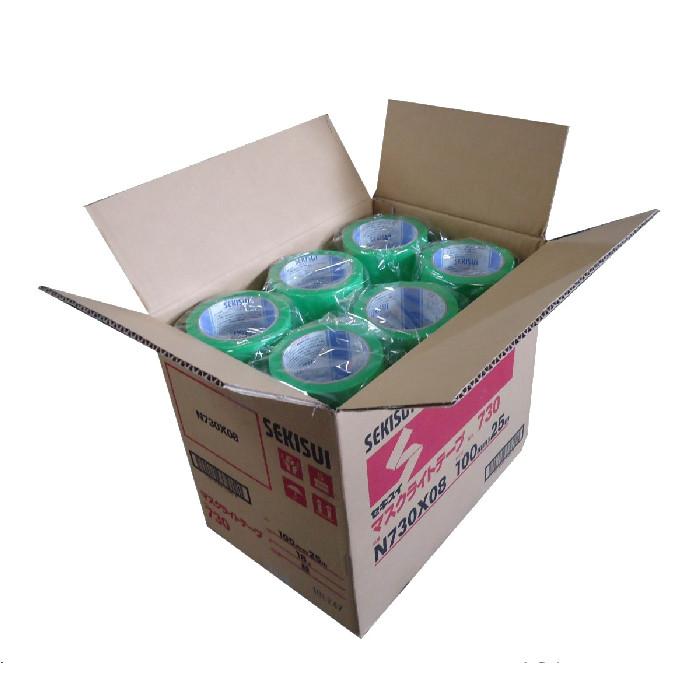 セキスイ　マスクライトテープ　NO.７３０　緑　100mm×25m　18巻（１ケース）　SEKISUI　養生テープ　N730X08 | 