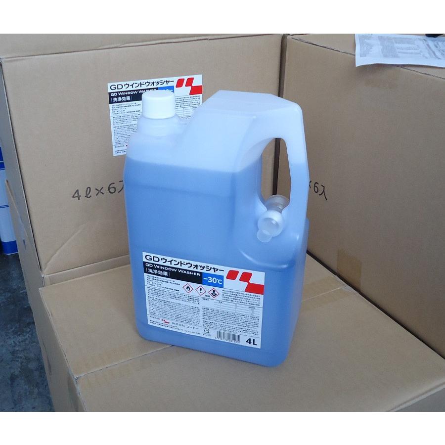 GDウィンドウォッシャー液　4Lｘ6缶入り1ケース　　−３０℃  ノズル付き　ゴードー　ウインドウォッシャー | 
