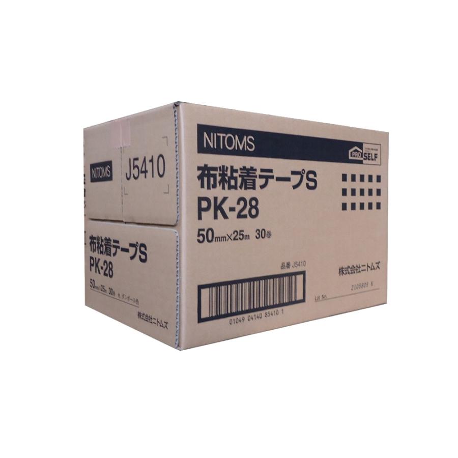 ニトムズ　布テープ　PK-28　（J5410) 　50mm×25m　30巻　（１ケース）　茶色　 | 