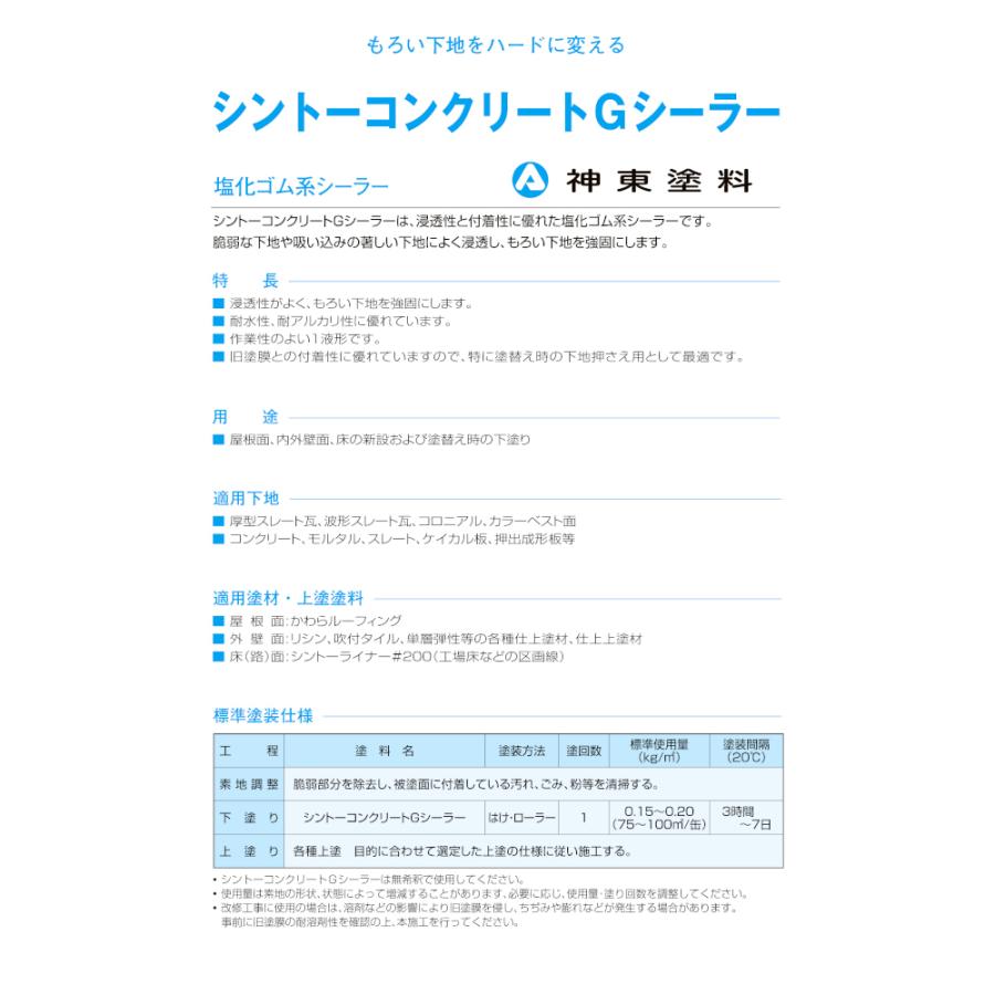 シントーコンクリート　Gシーラー 15kg　神東塗料 シントー道路用塗料 下塗 | 