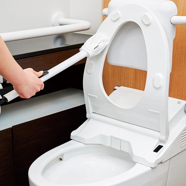 テラモト　タッチレストイレクリーナー1個と　流せるトイレ用ウェットシート30枚入り２個付きセット　※ウエットシートはそのままトイレに流せる | テラモト | 04