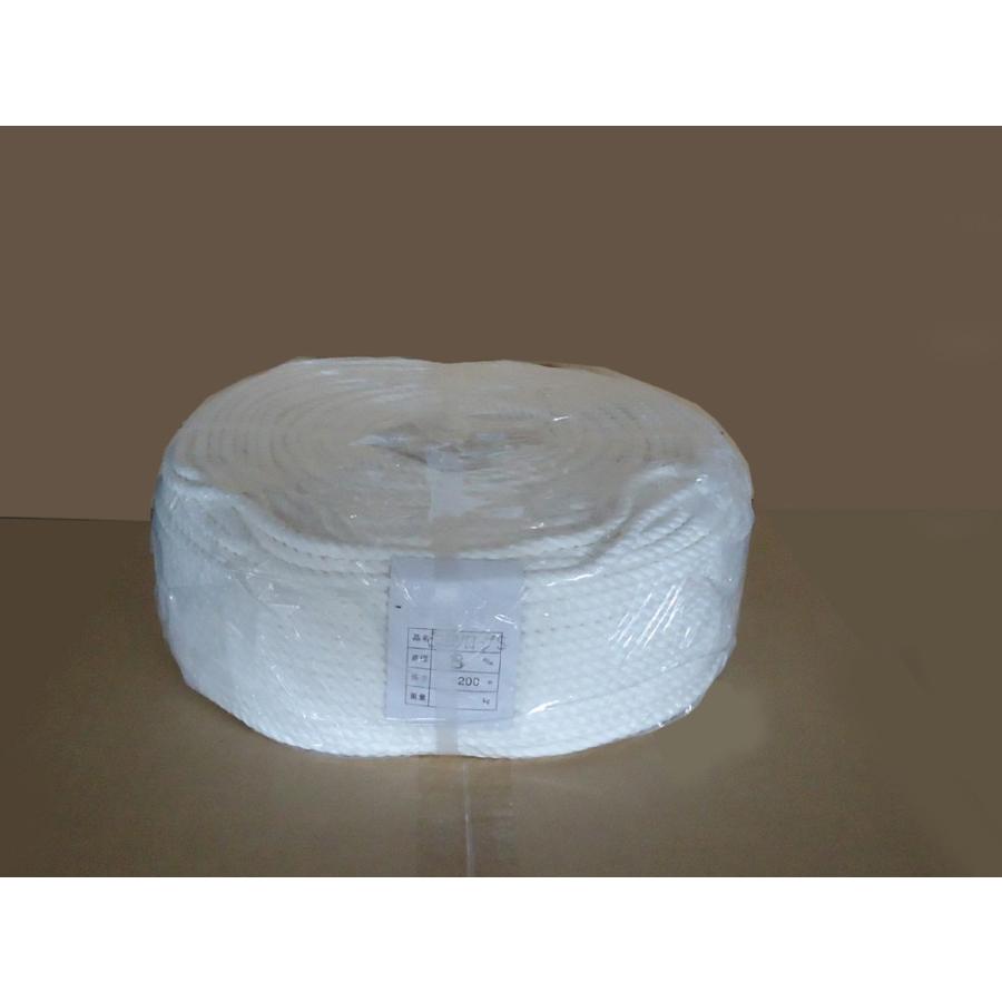 ビニロンSロープ　8ｍｍ×200m　白　約7.5kg　太さ8mm　長さ200ｍ | 