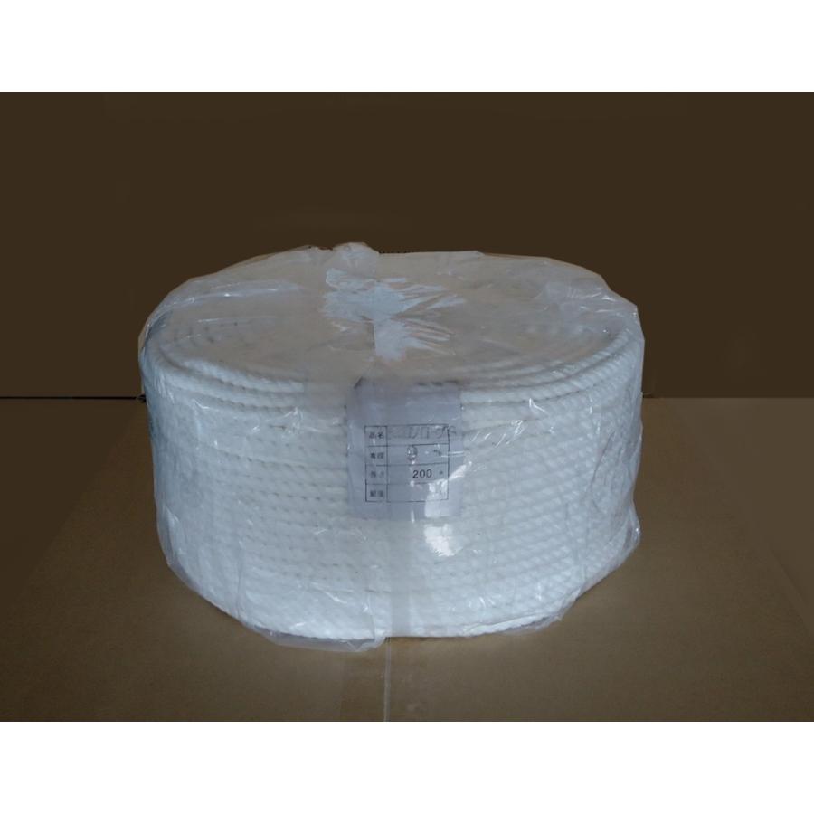 ビニロンSロープ　9ｍｍ×200m　白　約9.5kg　太さ9mmｘ長さ200ｍ | 