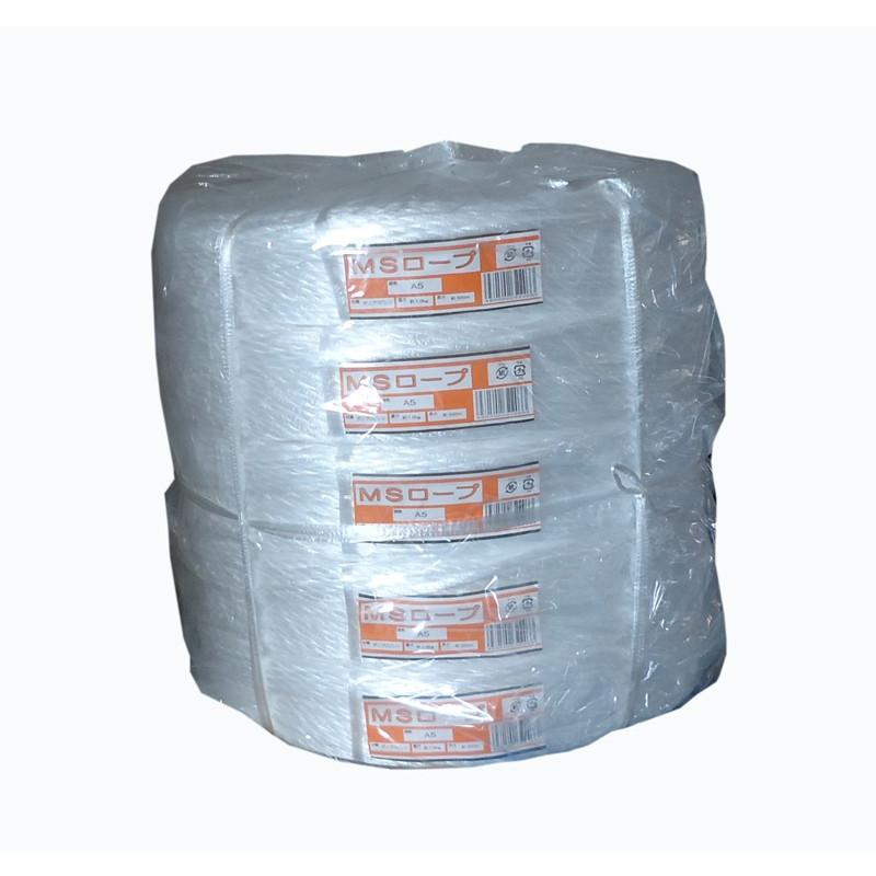 MSロープ　白　A6×200m　5巻（1梱包）　約6mmx200ｍ　約１kgｘ5（平均重量）　PPソフトロープ　PPロープ | 