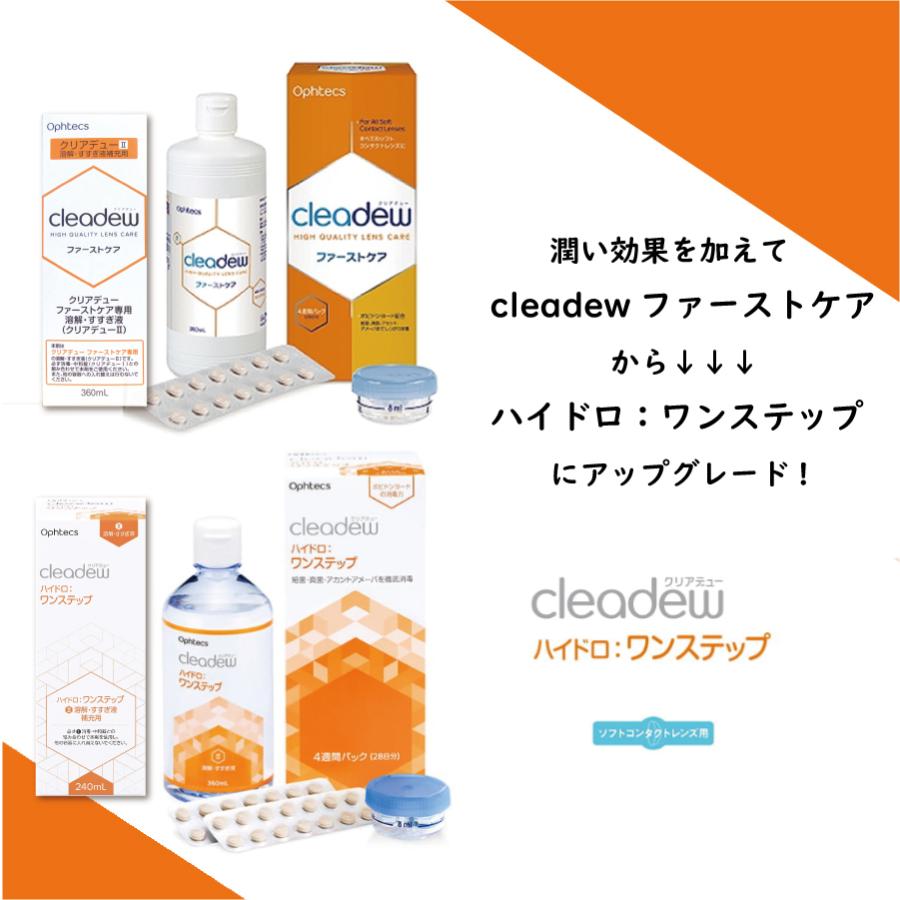 クリアデュー ハイドロワンステップ 28日分 360ml (旧商品名 クリアデュー ファーストケア) ハイドロ:ワンステップ 洗浄 消毒 保存液 コンタクトレンズ ソフトコンタクトレンズ ケア ケア用品 オフテクス ophtecs cleadew