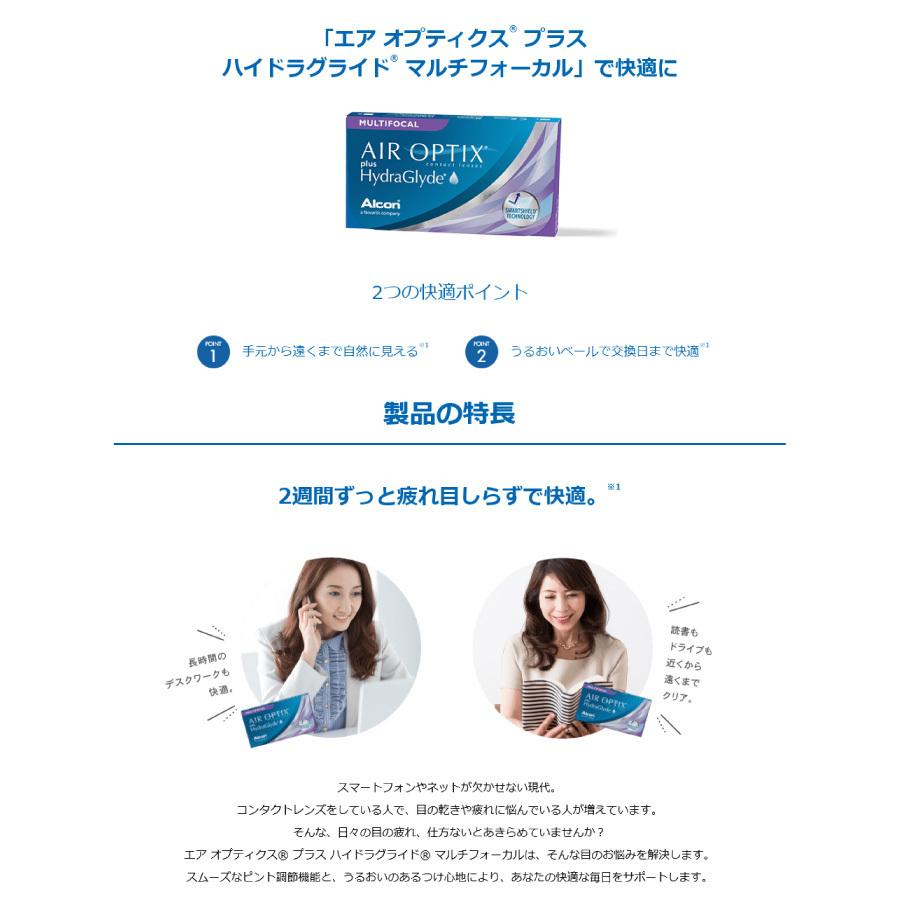 コンタクトレンズ 遠近両用 2WEEK アルコン エア オプティクス プラス ハイドラグライド マルチフォーカル (6枚入り)  4箱セット 2週間交換