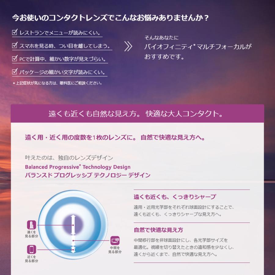 遠近両用 2ウィーク バイオフィニティ マルチフォーカル 6枚入 2箱セット 2週間交換 クーパービジョン biofinity multifocal｜contact-kozou｜02