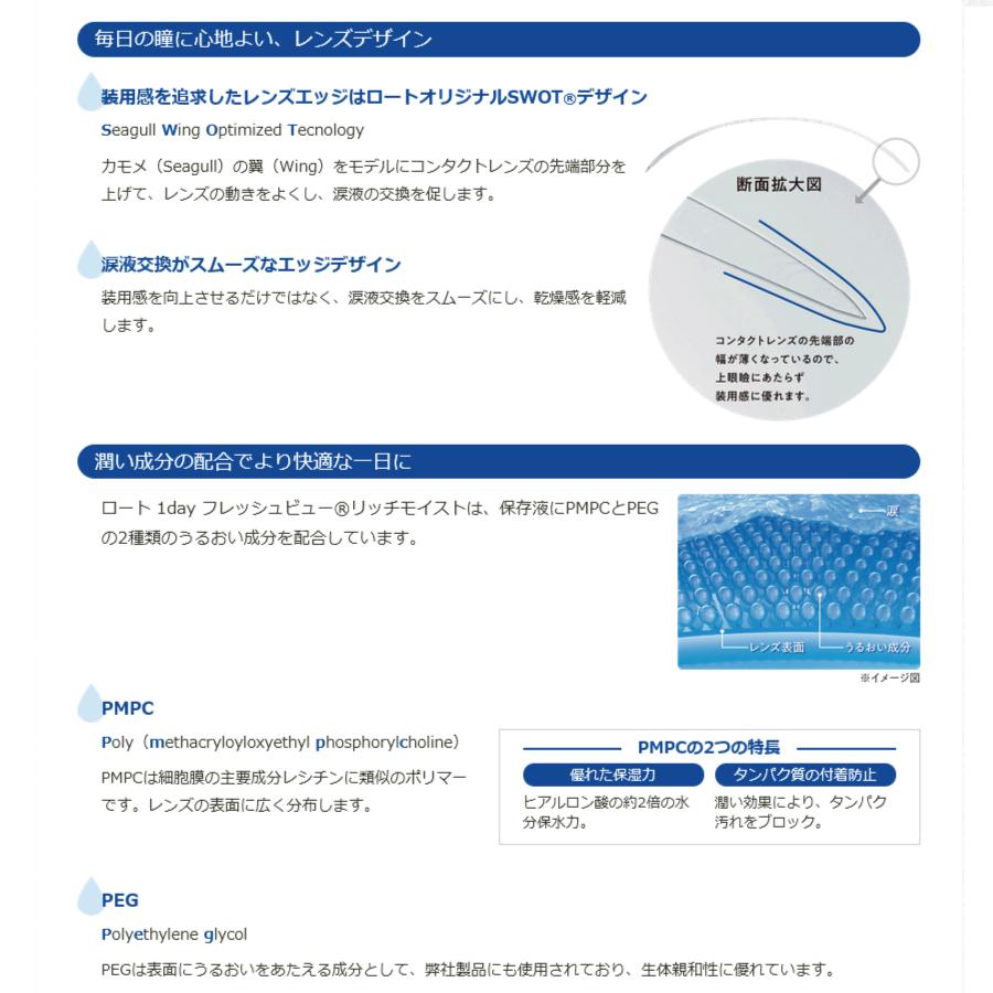 ロート ワンデー フレッシュビュー リッチモイスト 30枚入り 2箱セット 1日交換 コンタクトレンズ 送料無料 22800BZI00037A02｜contact-kozou｜03