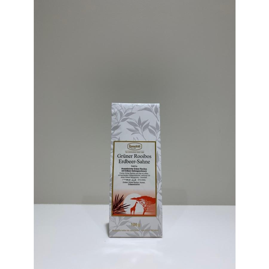 グリーンルイボス ストロベリークリーム（エルドベルザーネ）  100g   GR〓NER ROOIBOS ERDBEER-SAHNE　ロンネフェルト |  | 01