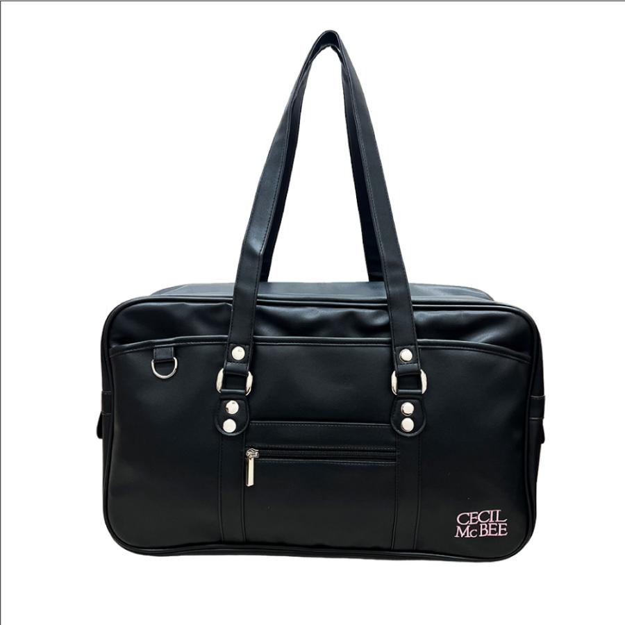 新品未使用品☆CECIL セシルマクビー◆ロゴ入り☆マガジンラック 黒 CECIL McBEE（セシルマクビー） スクールバッグ 合皮 学生 高校生 高校