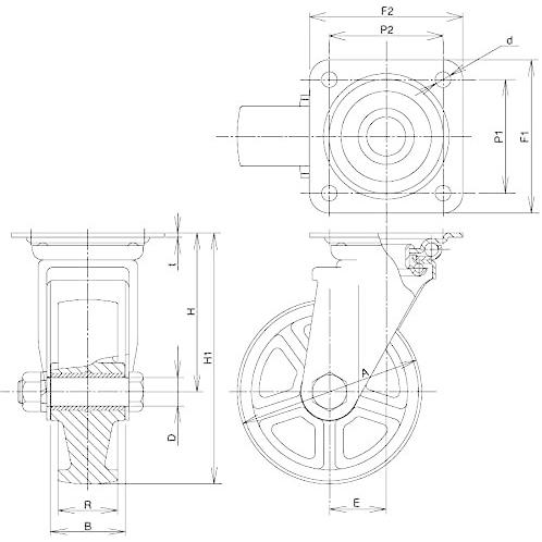 岐阜産研工業　ウカイキャスター　JA型　サイズ150mm　ステンレス製キャスター　ステンレス製旋回金具　※画像はイメージです　PNDJA-150