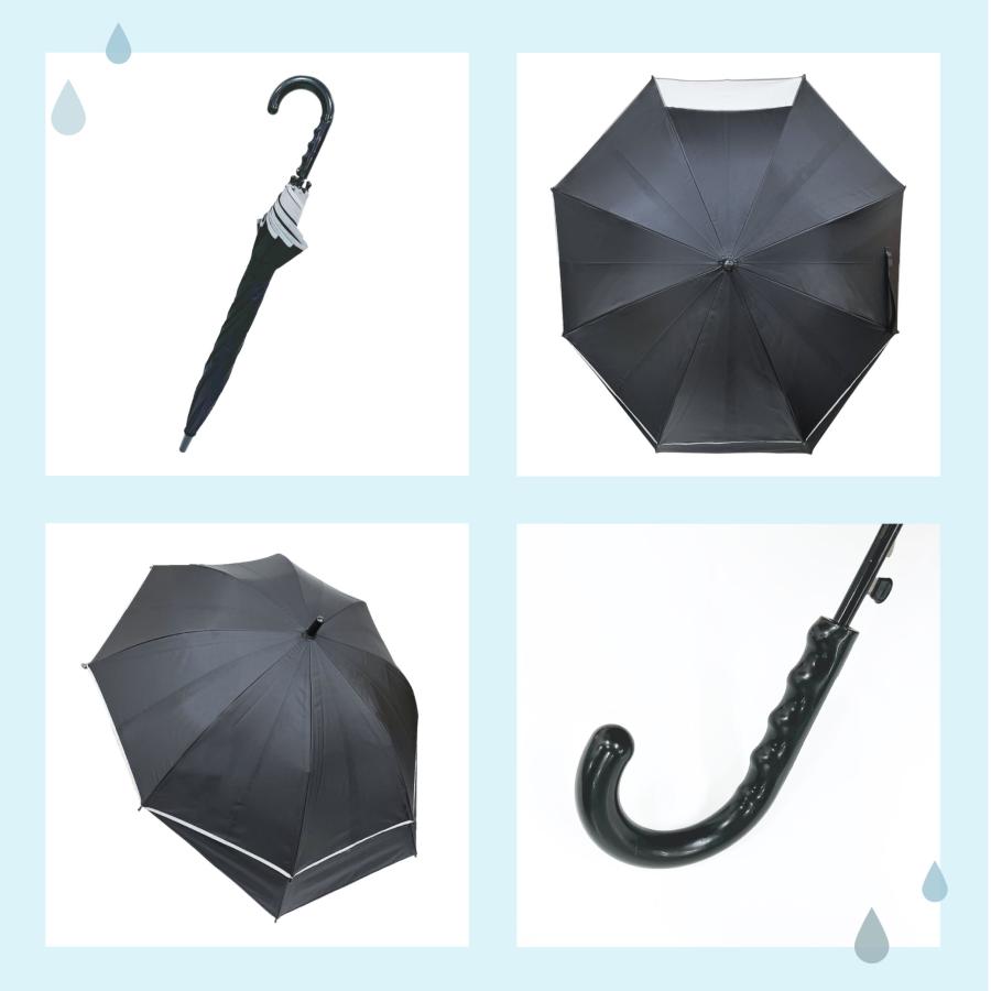 後ろが伸びる傘 55cm ジャンプ傘 キッズ傘 グラスファイバー骨 背中濡れない 長傘 雨傘 晴雨兼用 遮光 UVカット 日傘 キッズ 子供傘 反射テープ 透明窓 |  | 10