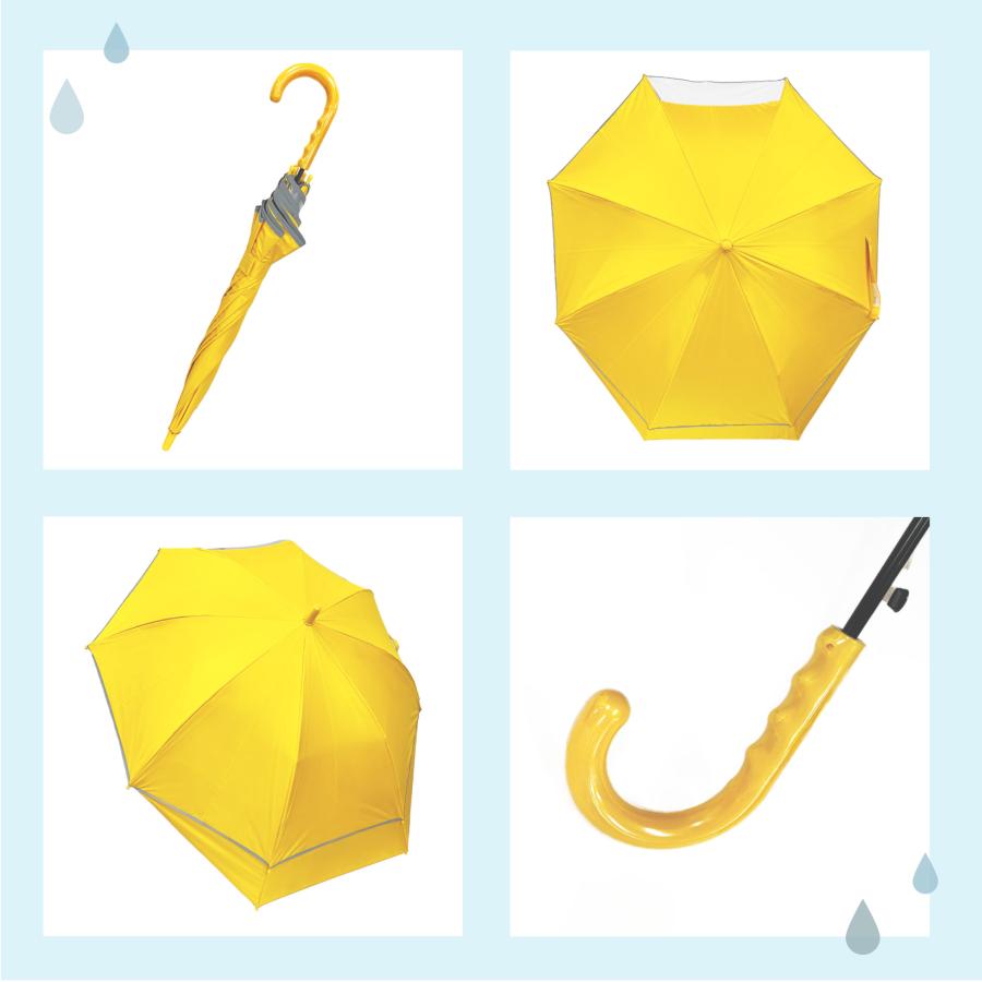 後ろが伸びる傘 55cm ジャンプ傘 キッズ傘 グラスファイバー骨 背中濡れない 長傘 雨傘 晴雨兼用 遮光 UVカット 日傘 キッズ 子供傘 反射テープ 透明窓 |  | 16