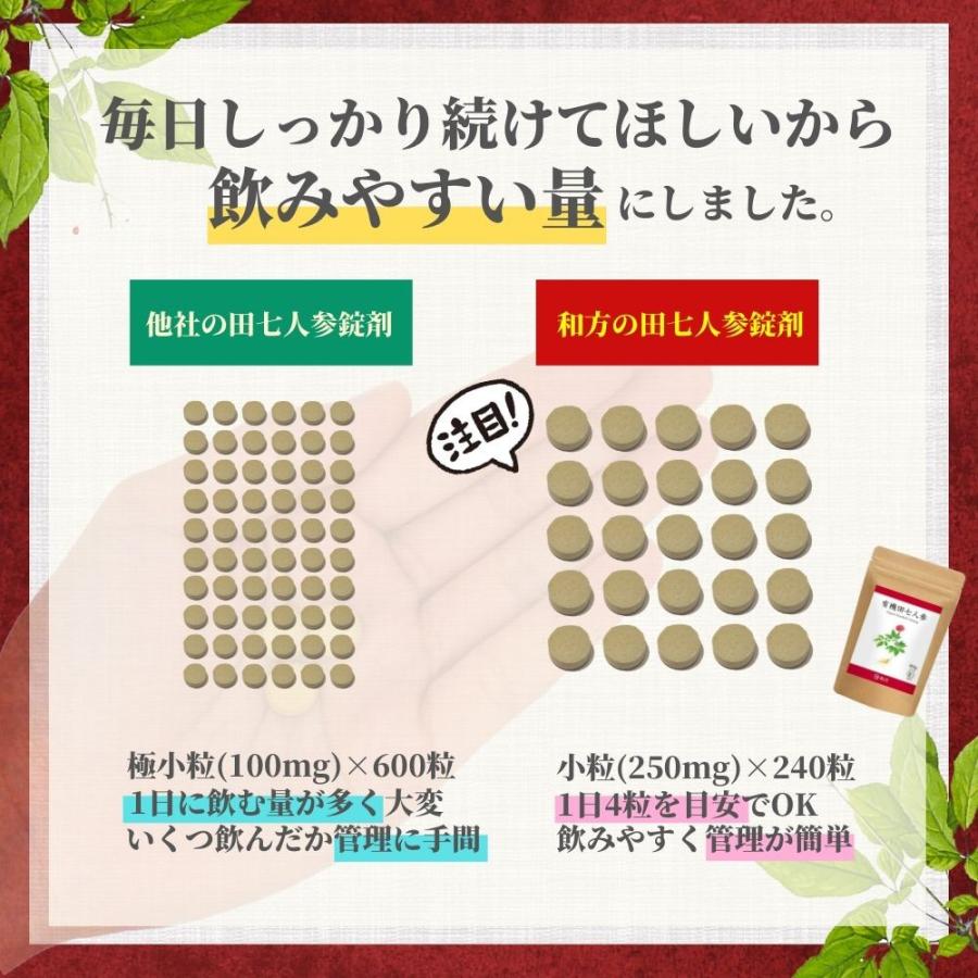 田七人参 有機 サプリ サポニン 有機JAS (1粒 田七人参250mg) 240粒入 30〜60日分 |  | 07