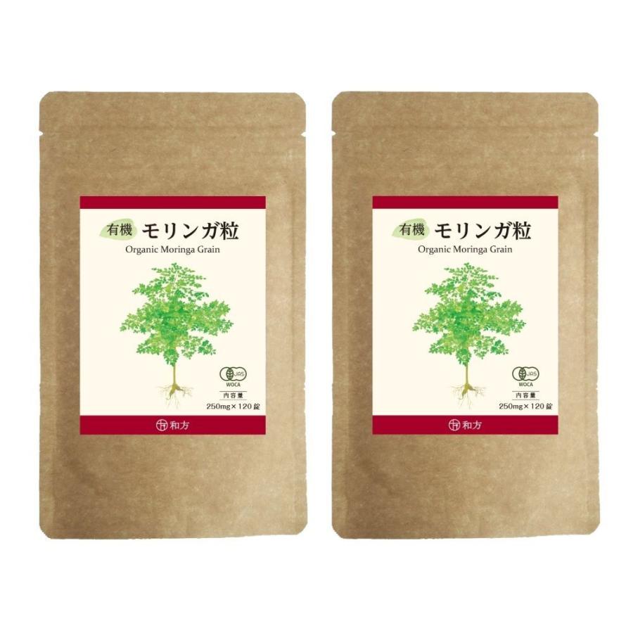 モリンガ （2袋セット） サプリメント 有機 サプリ 100％ 有機JAS (1粒 モリンガ250mg) 120粒入 40日分 有機モリンガ  無添加 | 
