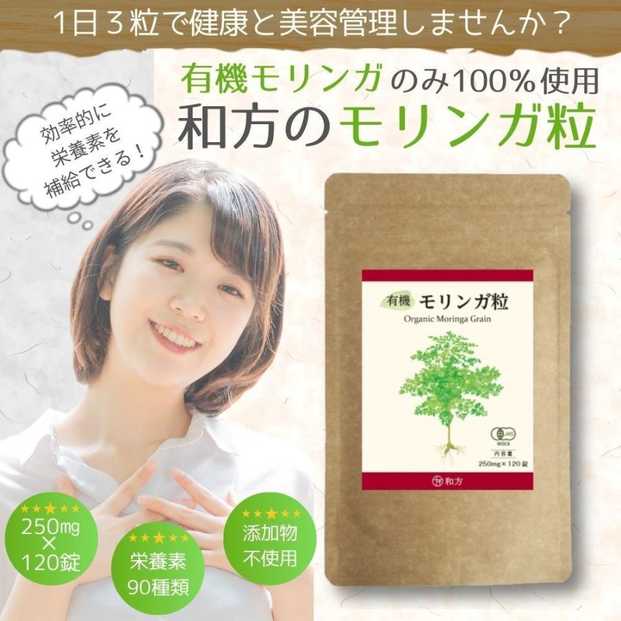 モリンガ （2袋セット） サプリメント 有機 サプリ 100％ 有機JAS (1粒 モリンガ250mg) 120粒入 40日分 有機モリンガ  無添加 |  | 01