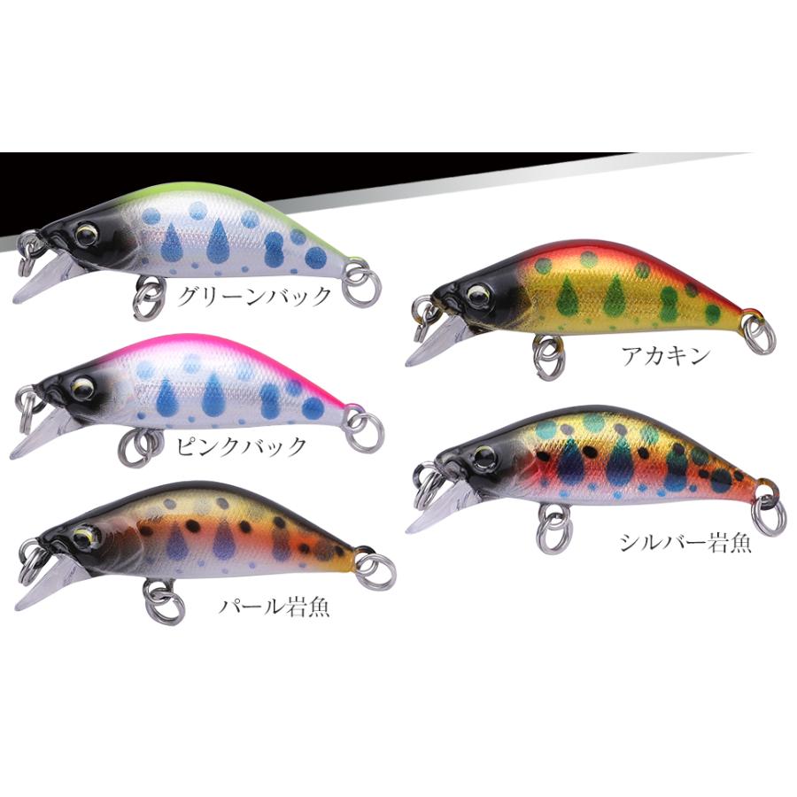 渓流ミノー トラウトルアー 5 セット 35mm 2.8g 35s トラウトミノー