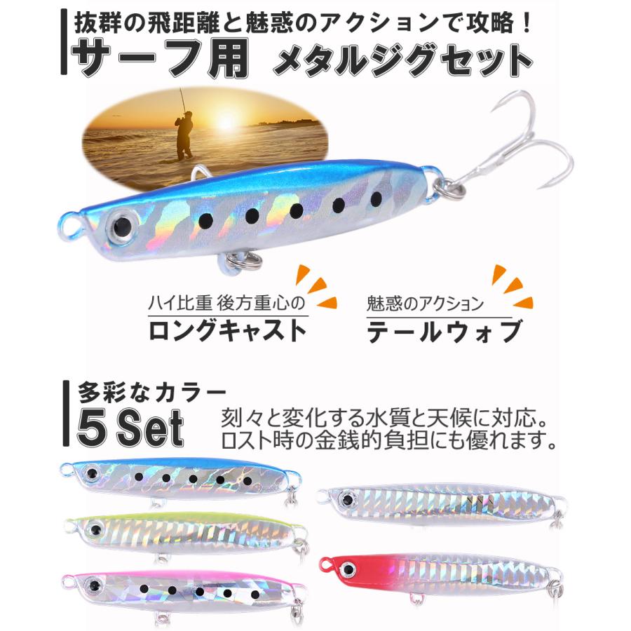 メタルジグセット 30g 52mm 5個 ヒラメ青物ルアー ショアジギング Metaru Sumubu Contyu フィッシングキャンプ 通販 Yahoo ショッピング