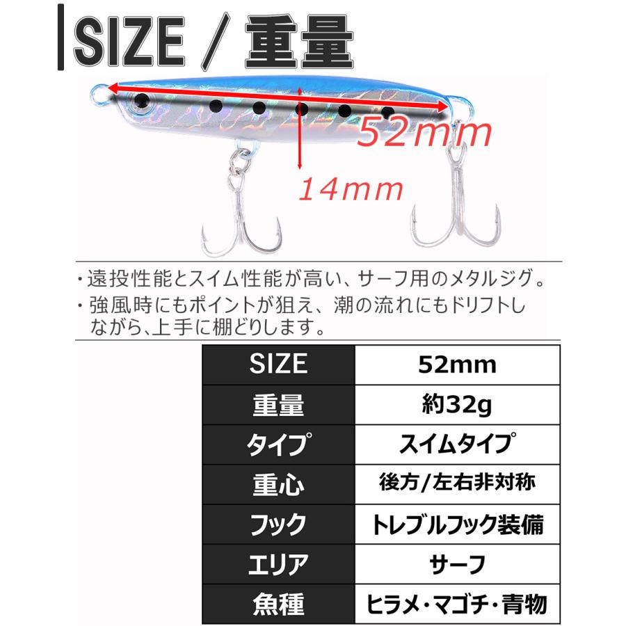 メタルジグセット 30g 52mm 5個 ヒラメ青物ルアー ショアジギング Metaru Sumubu Contyu フィッシングキャンプ 通販 Yahoo ショッピング