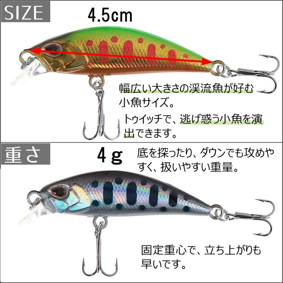 渓流 ルアー | トラウト ミノー 5個 セット | シンキング 4.5cm 4g ホログラム | 扁平 平打ち :rua-4g45cm:Contyu フィッシングキャンプ - 通販 - Yahoo!ショッピング 渓流 ルアー | トラウト ミノー 5個 セット | シンキング 4.5cm 4g ホログラム | 扁平 平打ち :rua-4g45cm:Contyu フィッシングキャンプ - 通販 - Yahoo!ショッピング