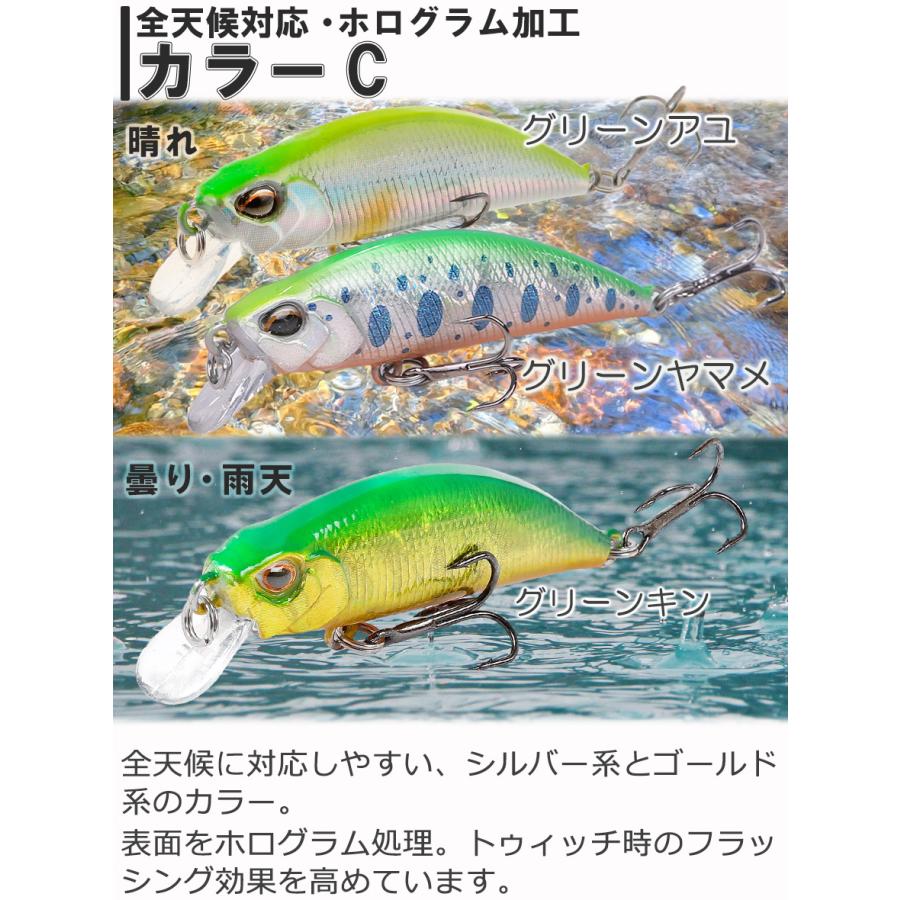 渓流 ルアー トラウト ミノー 5個 セット シンキング 5cm 4.8g 渓流 ルアー トラウト ミノー 5個 セット シンキング 5cm 4.8g