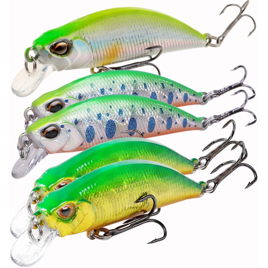 渓流 ルアー トラウト ミノー 5個 セット シンキング 5cm 4.8g 渓流 ルアー トラウト ミノー 5個 セット シンキング 5cm 4.8g