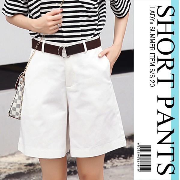 レディース ショートパンツ ハーフパンツ チノパン 短パン ボトムス ストレッチパンツ ワイドパンツ ホワイト 白 大きいサイズ 夏 夏物 ゆったり Aライン conve Convenience ヤフー店 通販 Yahoo ショッピング