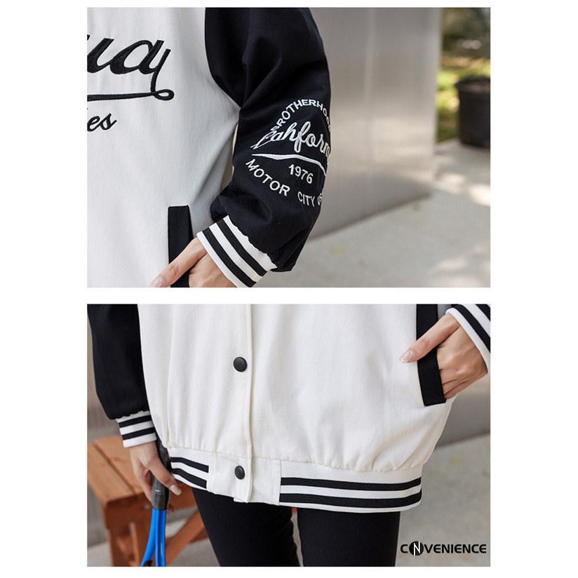 スタジャン スタジアムジャンパー レディース トップス ジャケット ブルゾン 野球服 おしゃれ スポーツ 配色 オシャレ アウター かわいい 体型カバー 着痩せ 2225conve Convenience ヤフー店 通販 Yahoo ショッピング