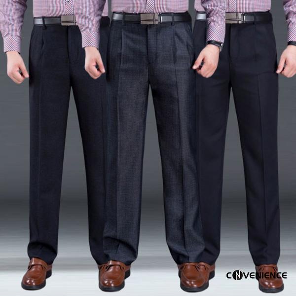 ビジネスパンツ メンズ スラックス 暖かい 防寒パンツ 厚手 テーパードパンツ イージーパンツ 高齢者 30代40代50代60代 ボトムス 洗える ウォッシャブル 74 以上節約