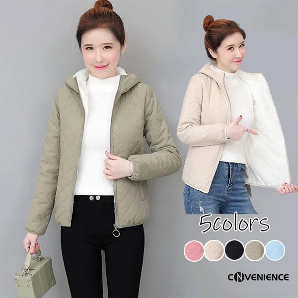 裏起毛 中綿コート ダウンコート レディース キルティングコート 中綿ダウンジャケット ダッフルコート インナーコート フード付き 無地 防寒コート アウター 冬 テレビで話題