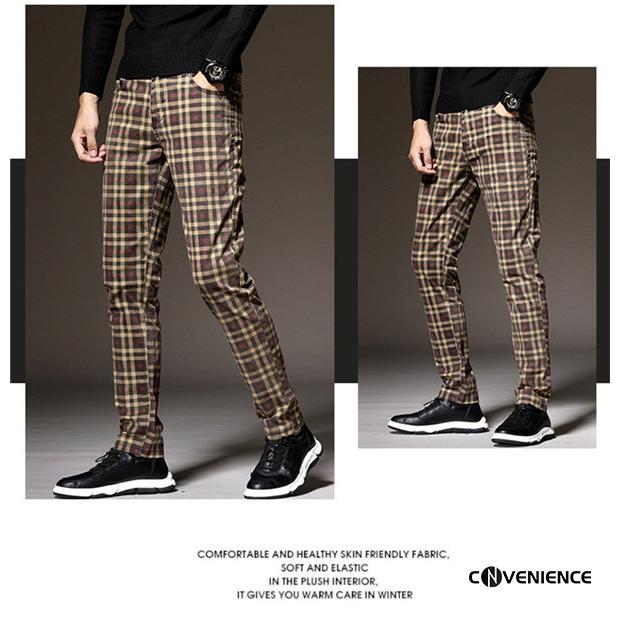 チェック柄 テーパードスラックス 新品タグ付き テーパードパンツ メンズ 格子柄 チェック柄 ストレッチ スリム