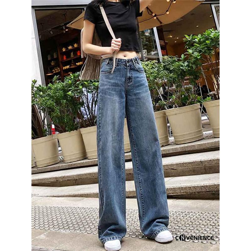 ワイドパンツ デニムパンツ ジーンズ ジーパン レディース デニムワイドパンツ ハイウエスト ストレート ロング丈 着痩せ 美脚 脚長 体型カバー 代30代40代 Conankua Convenience ヤフー店 通販 Yahoo ショッピング