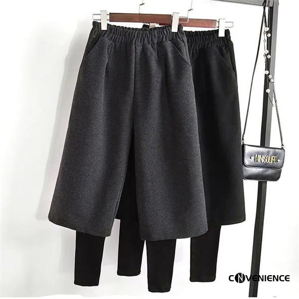 ガウチョパンツ レディース ウール混 激安格安割引情報満載 冬 春 コーデ ボトムス ワイドパンツ 美脚 代30代40代50代 厚手 スカーチョ ロング丈 ハイウェスト ウエストゴム