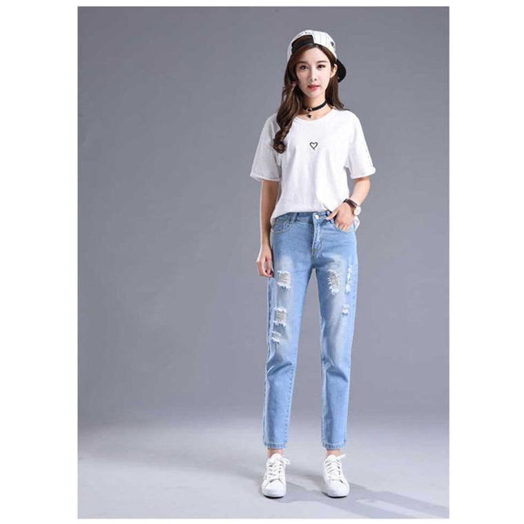 デニム レディース ボトムス デニムパンツ テーパードデニム ジーパン ジーンズ おしゃれ 9分丈 ダメージ 春 夏 送料無料 Conve Convenience ヤフー店 通販 Yahoo ショッピング