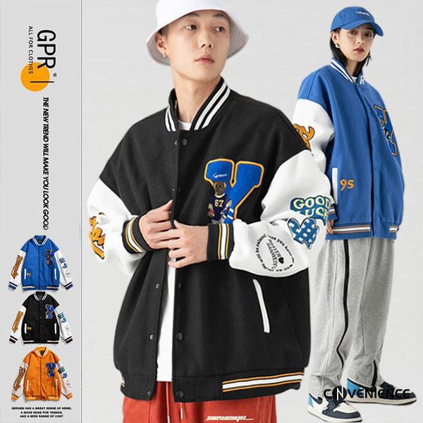 10 Off スタジャン メンズ ジャケット 野球服 ブルゾン ペアルック スタジアムジャンパー 切り替え 英文字 配色 スポーツ かっこいい カジュアル ストリート系 お兄系