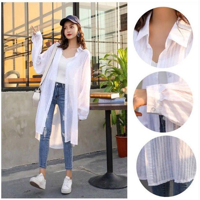 ロングカーディガン レディース ニット 紫外線対策 冷房対策 長袖 Vネック ホワイト 白 アウター 春 夏 メール便送料無料 Shepa Convenience ヤフー店 通販 Yahoo ショッピング