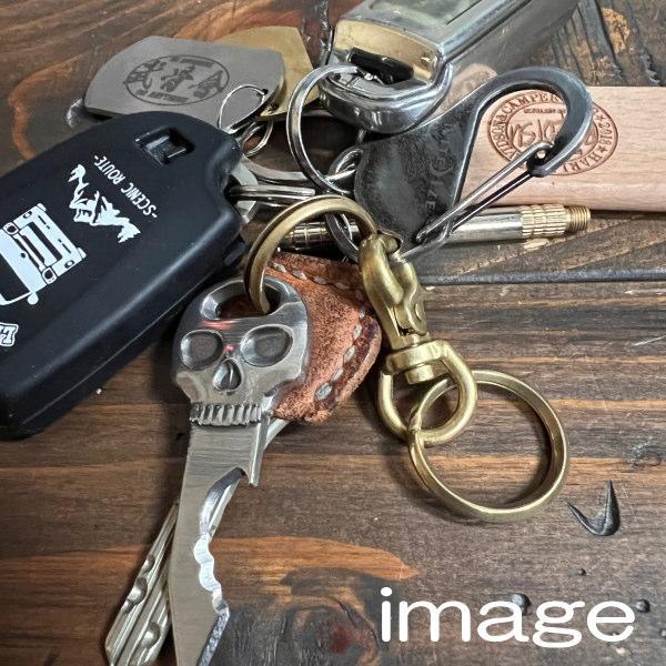 真鍮無垢 KEY HOOK BRASS（真鍮）二重キーリング キーフック