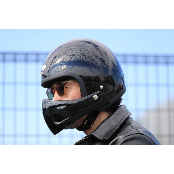 チンガード フェイスガード Chin guard ジェットヘルメット用 バイク用品 ヴィンテージ vintage クラシック 脱着後付 汎用｜coo-eshop｜02