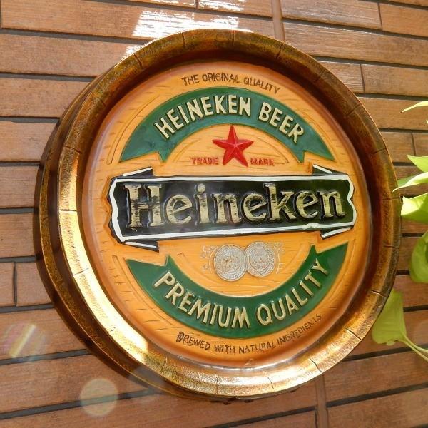 樽底壁掛け看板 Heineken ハイネケン 立体 ビンテージ アメリカン雑貨