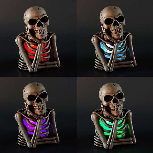 光る LED メタリックドクロ はにかむ BE-SHY METALLIC SKULL オブジェ