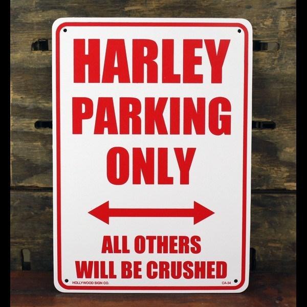 PLASTIC SIGN BOARD】プラスチックサインボード HARLEY PARKING ONLY