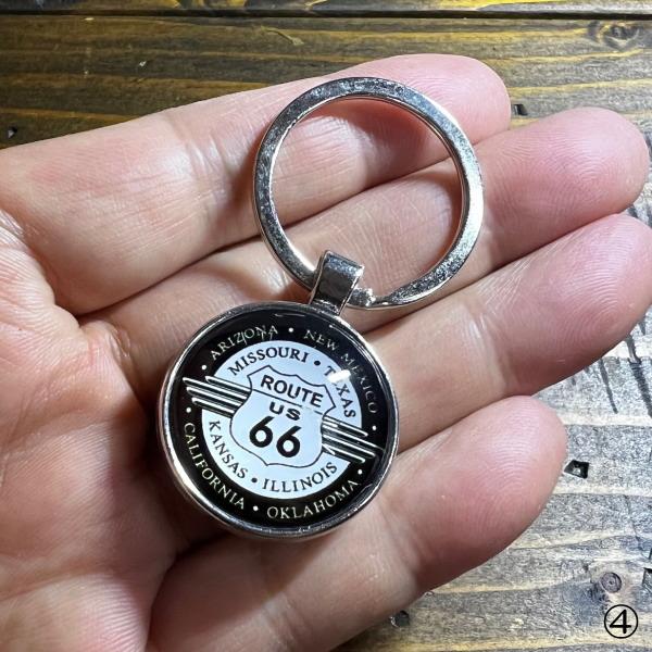 ルート66キーチャーム 4種】ROUTE 66 ルート66 KEY RING R66 球面体 キーホルダー US