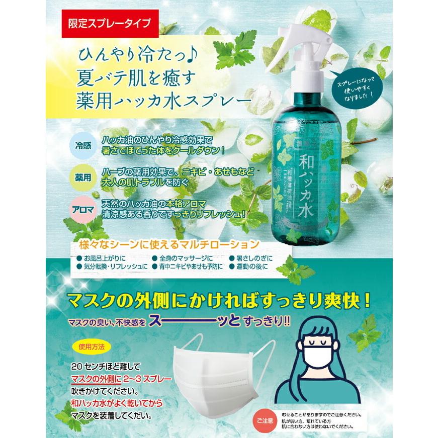 潤素肌 薬用和ハッカ配合化粧水ミスト 250ml 夏のマスク不快軽減！ アロマ効果 医薬部外品 スプレータイプ マスクスプレー コスメテックスローランド｜coo-kanazawa｜02