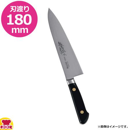 ミソノ スウェーデン鋼 花彫刻入 手研本刃付 牛刀 180mm 両刃 111M（送料無料、代引不可）