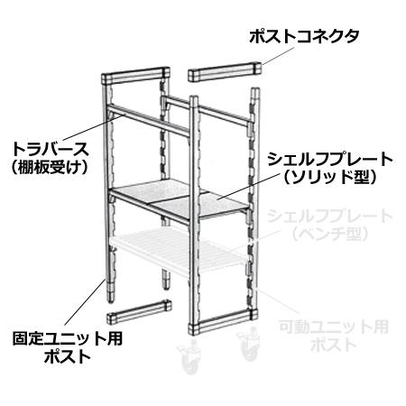 キャンブロ カムシェルビング（プレミアム）固定式 ソリッド型 4段 610×360×1830mm（送料無料、代引不可）｜cookcook｜04