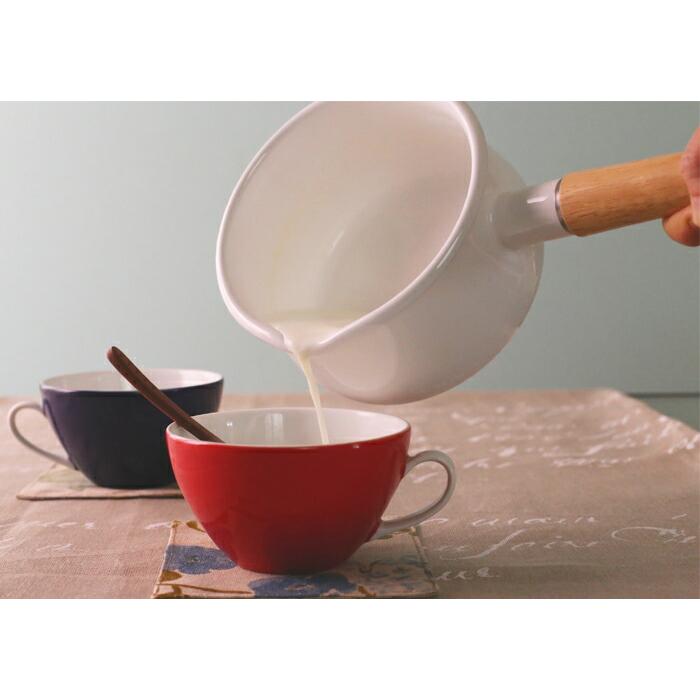 富士ホーロー ミルクパン ホーロー フタ付 15cm ガス火 IH対応 C-15M