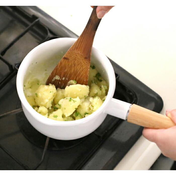 富士ホーロー ミルクパン ホーロー フタ付 15cm ガス火 IH対応 C-15M ホーロー鍋 鍋 片手鍋 琺瑯 | 富士ホーロー | 11